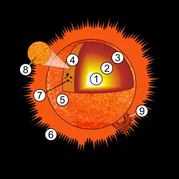 Structure of the Sun, diagram of the Sun's layers